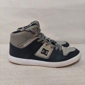 EUC DC Cure Hi Top Mens Skate Shoes Black Grey Mens Size 10